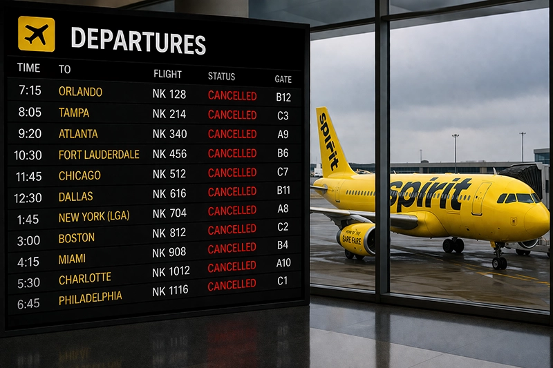 Spirit Airlines shut down